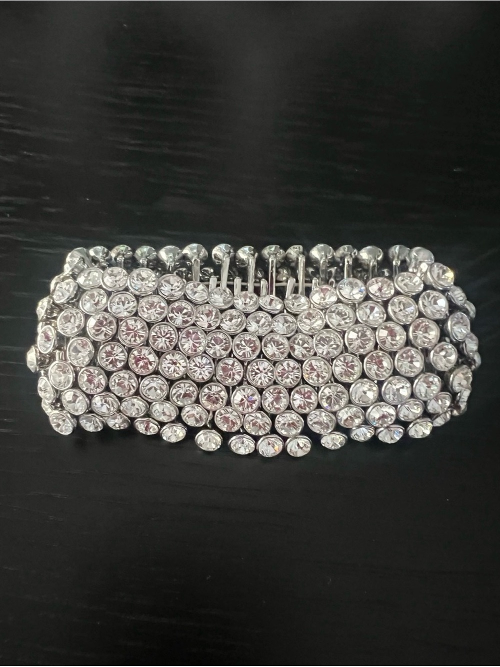 VTG Ann Taylor Swarovski Crystal Rhinestone Bracelet - Silver Clear